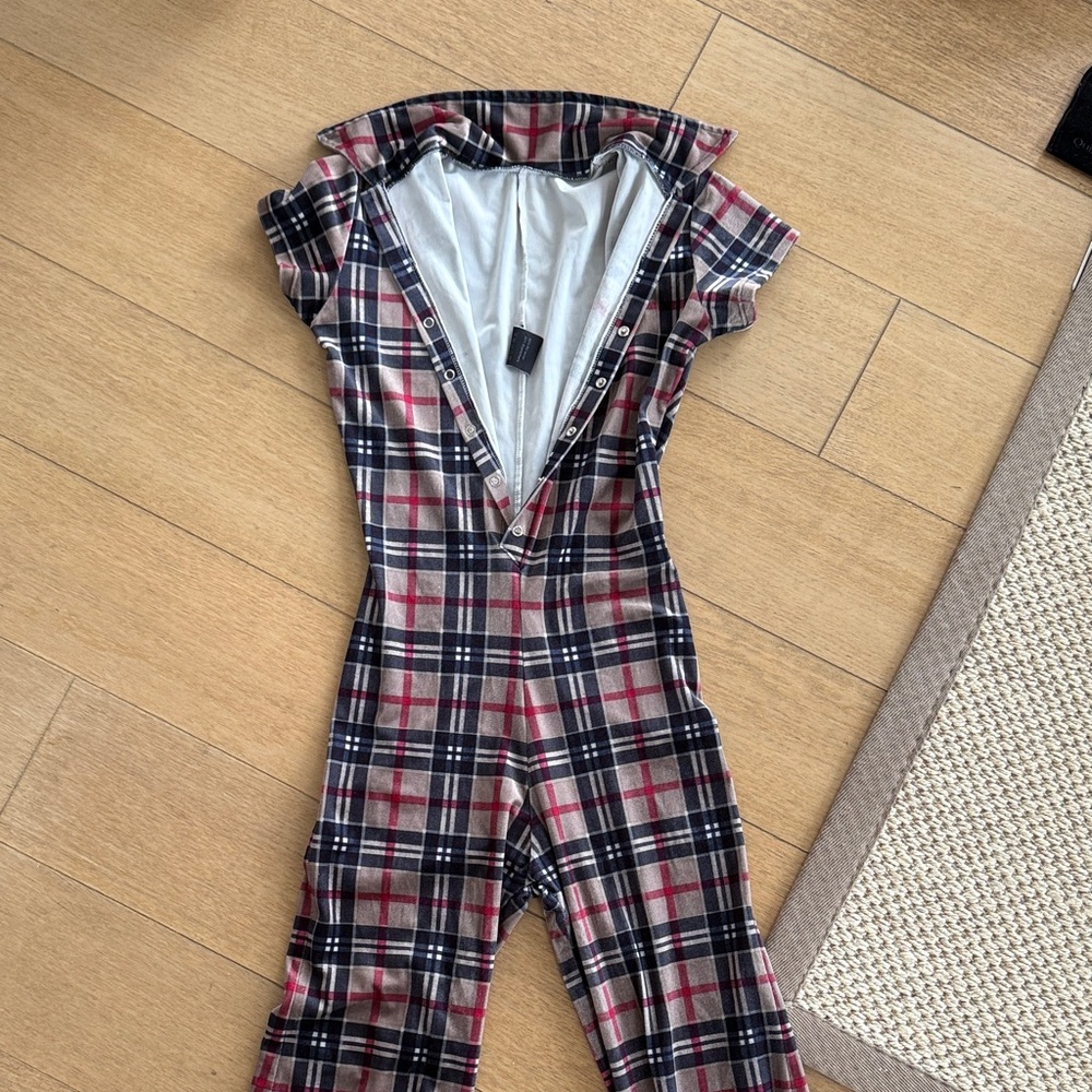 Plaid Jumpsuit in Red and Black